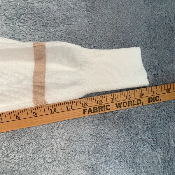 Abercrombie & Fitch Cream and Tan Striped Crewneck Sweater - Image 5