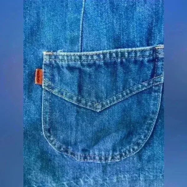 Vintage Levi Strauss &‎ Co Levi's Denim Jeans Jacket Blazer Orange Label Western - Image 3