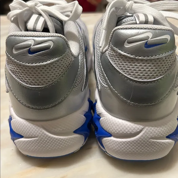Nike Womens Zoom‎ Air Fire Metallic Silver/Blue Sneakers Size 10 - Image 5