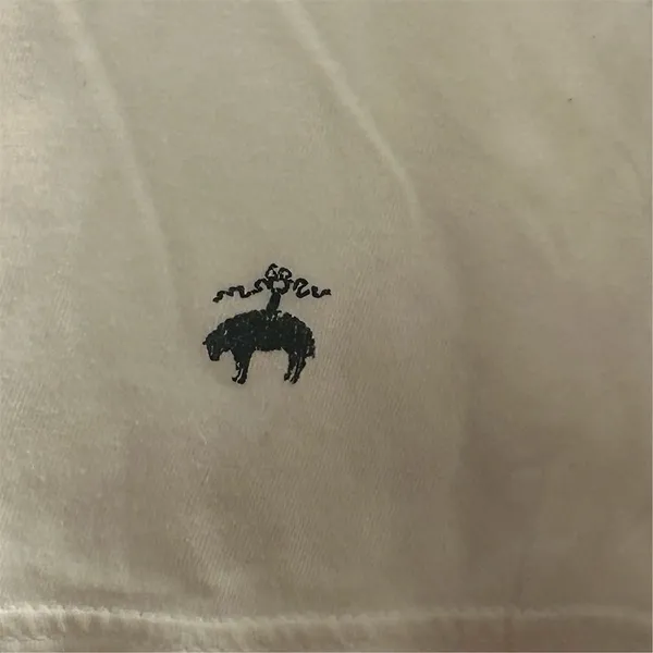 Brooks Brothers Men's White Crew Neck T-Shirt Size‎ L Solid Casual - Image 5