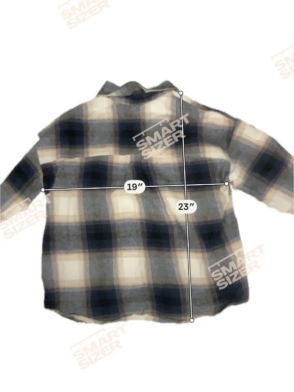 Women's E + M Flannel Button Up Small Plaid Collared Black White Pockets - Image 2
