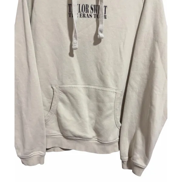 Taylor Swift The Eras Tour Hoodie‎ Concert Pullover Sweatshirt Cream Size Large - Image 5