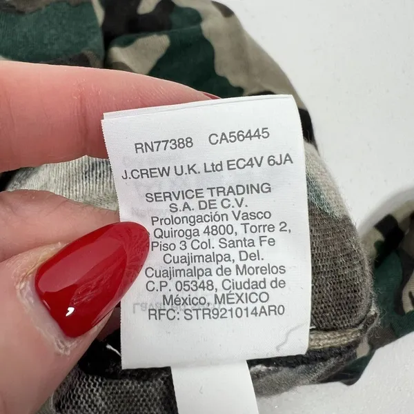 J.Crew S Sweater Merino Wool Camo Crewneck K1279 Green Brown Long Sleeve Raglan - Image 11