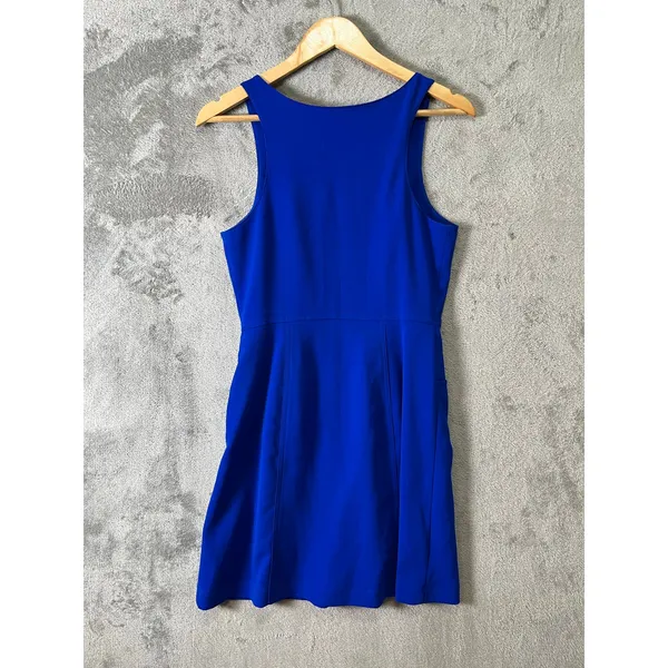 Amanda Uprichard Cobalt Blue Mini Dress‎ Button Front Preppy Chic Clean Girl SM - Image 4