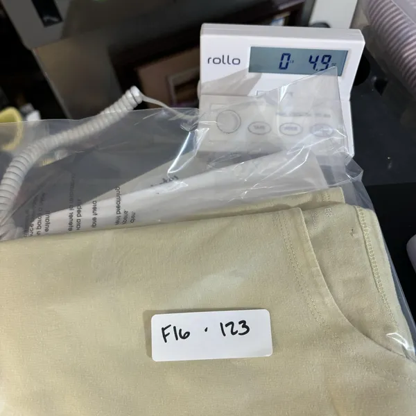 Eileen Fisher Shirt Womens XS Beige Crewneck Short Sleeve Cotton Spandex Basic‎ - Image 10