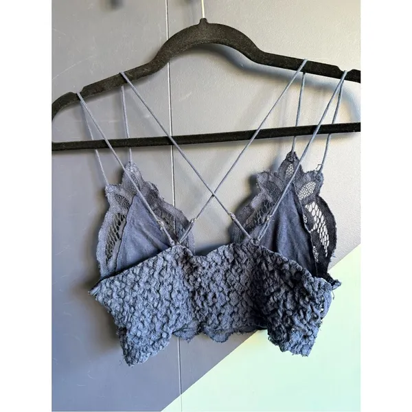 Free People FP One Adella Lace Bralette, Navy Blue, Size XS, VGUC - Image 6