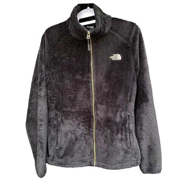 The North Face Osito Black Curry Gold fuzzy fleece jacket Women's Size Medium M - Image 2