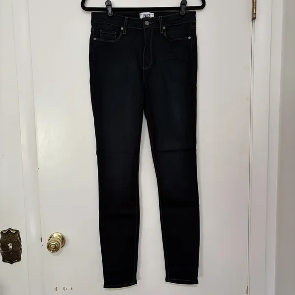 PAIGE Hoxton Ultra Skinny Jeans Vista Denim Women's 29 Dark Blue Wash High Rise - Image 2