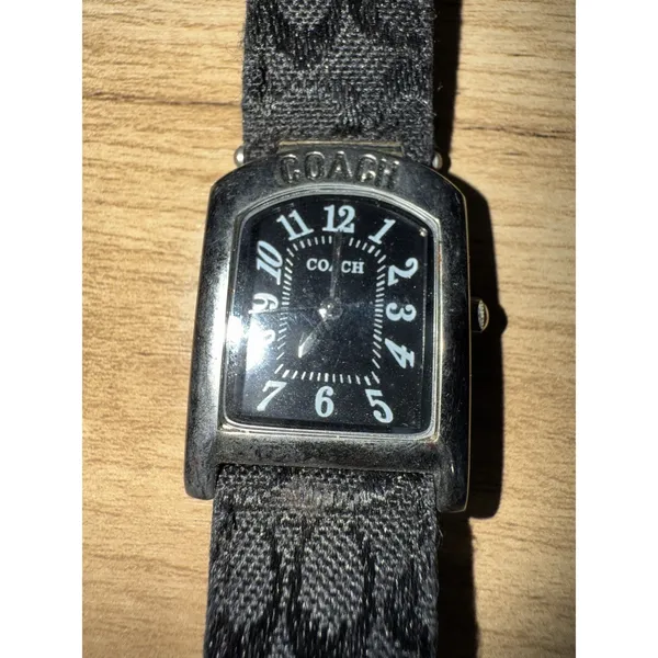 Vintage Black Coach Buckle Watch‎ All Original Working Signature Strap READ - Image 2