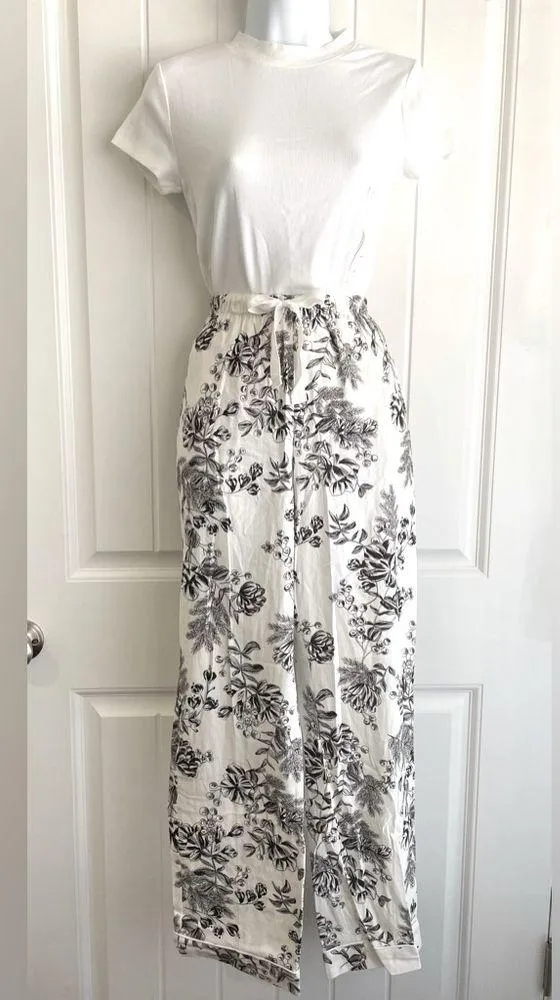 Stars Above x A New Day Floral Print Women's Pants & Ribbed White Shirt XS NWT - Image 4