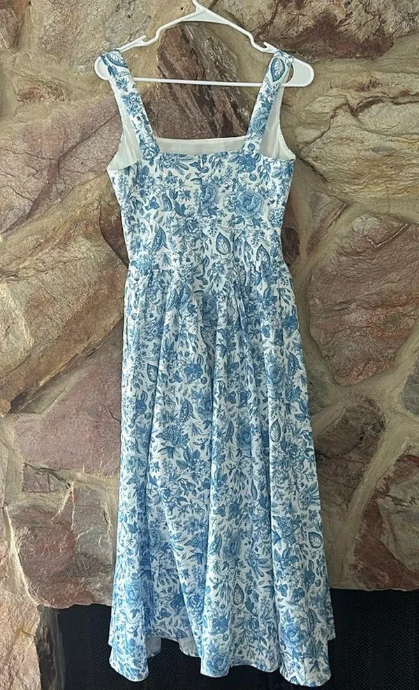 Commense Square-Neck Printed Dress With Pockets size xs - Image 5