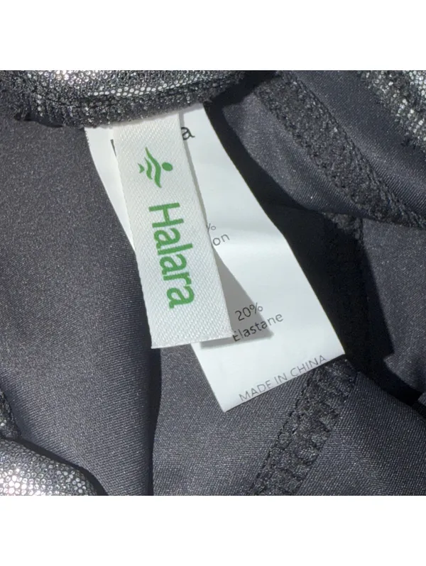 Halara Metallic Silver High Rise 7/8 Leggings M - Image 7