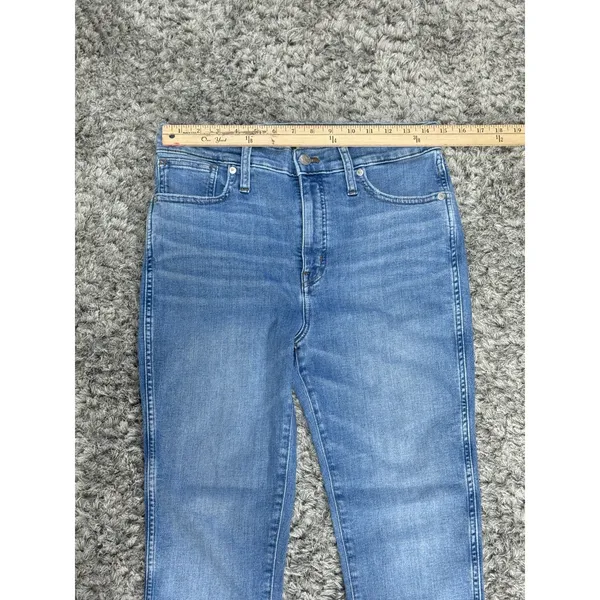 Madewell Women’s Blue Jeans 10” High Rise Skinny Raw Hem Stretch Distressed 29 - Image 9