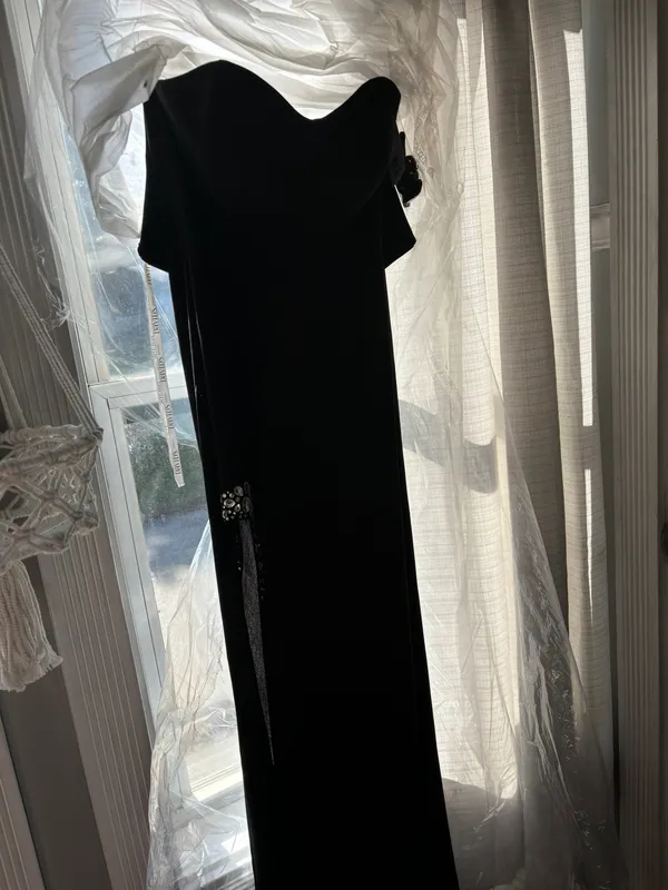 Strapless Black Dress Maxi Size XS - Image 3