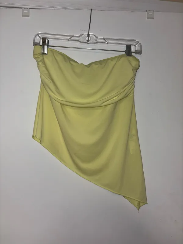Urban Outfitters Pale Yellow Butter Strapless Top L - Image 2