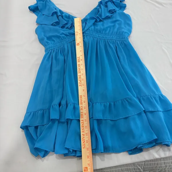 Abercrombie & Fitch Blue Ruffle Dress Large‎ Tall - Image 6