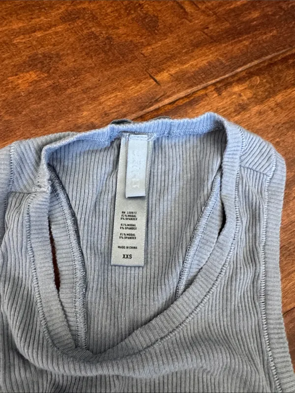 SKIMS Ribbed Racerback Tank in Blue - Image 2