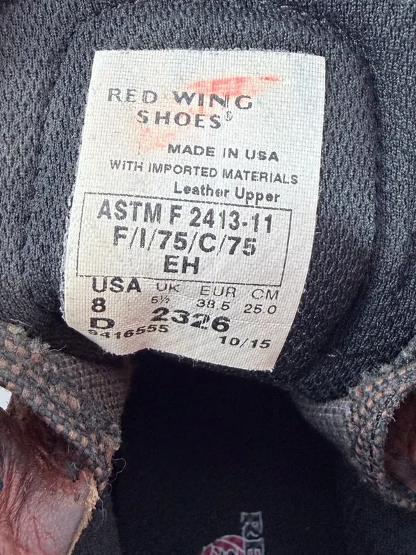 Red Wing Shoes‎ Leather Lace-Up Work Boots in Brown Size 8 Woman's - Image 7