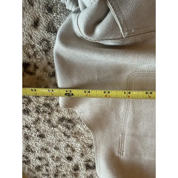 ZARA Faux Suede Sleeveless Trenchcoat Vest Womens XXL Beige Belted Long Line NEW - Image 9