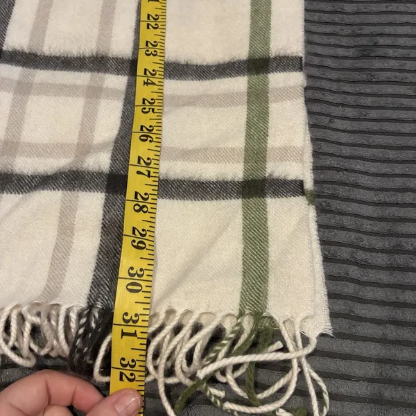 Charter Club Beige Plaid Luxury 100% Cashmere Scarf - Image 4