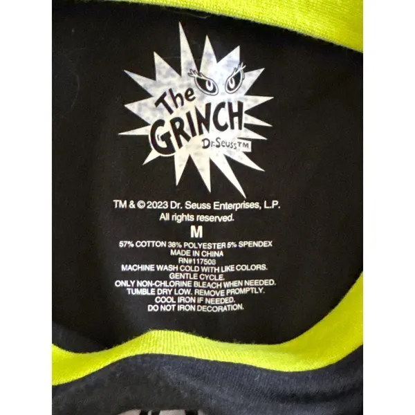 Dr. Seuss The‎ Grinch Black Cropped Top Holiday Festive Women's Medium NWOT - Image 5