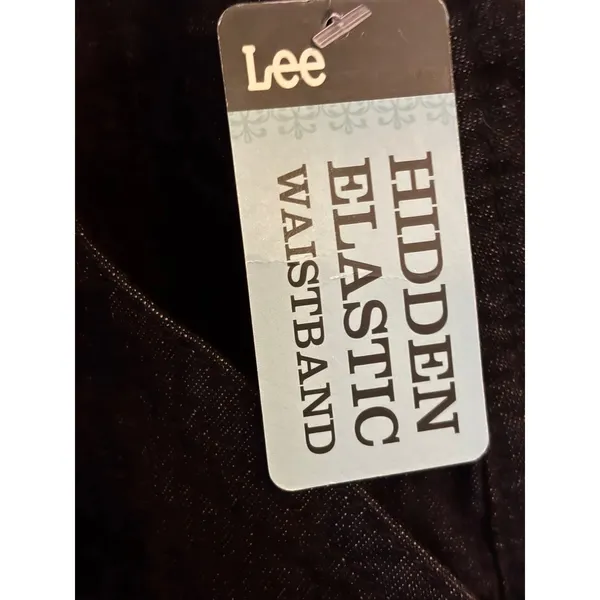Lee Easy Fit Straight Leg Jeans Black Hidden Elastic Waistband NWT‎ 12M Stretch - Image 2
