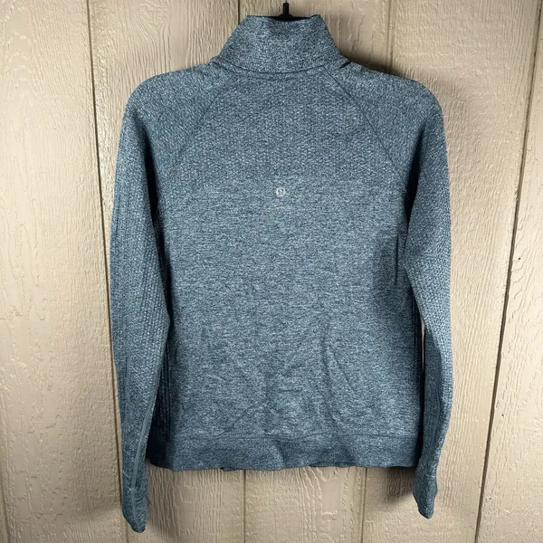 Lululemon Engineered Warmth Half-Zip 1/4 Zip Pullover Women's 8 Teal Blue Active - Image 6