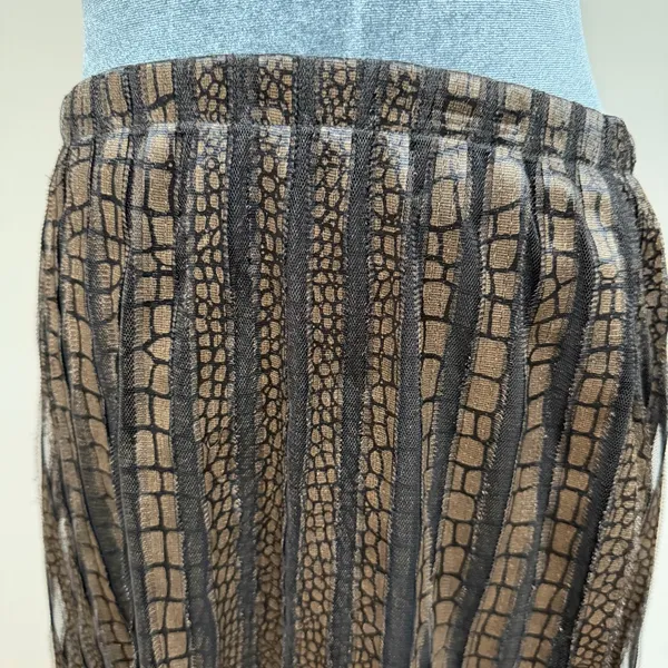 Vintage yon designs snake skin sheer fringed skirt black made in USA large - Image 2