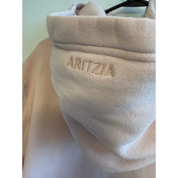 Aritzia‎ Sweatfleece Perfect Fit Hoodie Pink Tonal Logo M 116209-FA24 - Image 4