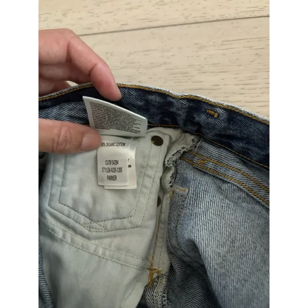 AGOLDE Parker High Waist Distressed Denim Cut Off Shorts Med Wash Blue Size 27 - Image 5