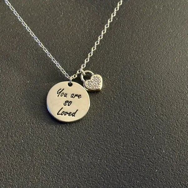 You Are So Loved Rhodium dipped pendant necklace - Image 6