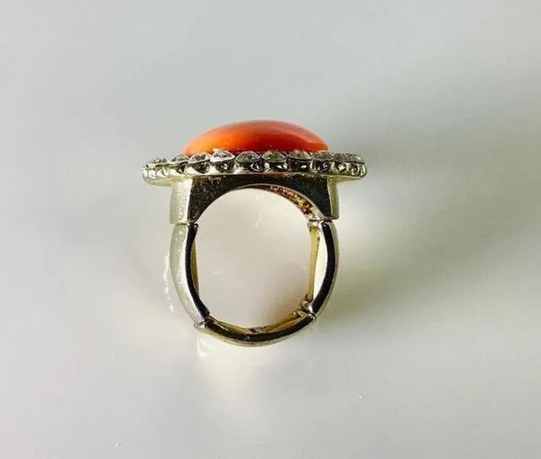 INC Large Coral Stone Ring - Image 7