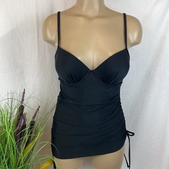 Spanx Black Padded Cup Tankini Swim Bathing Suit Top S - Image 2
