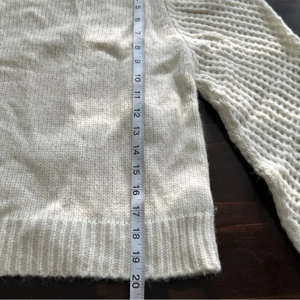 LoveShackFancy Rosie Sweater Sz S Baby Alpaca Merino wool Cream - Image 10