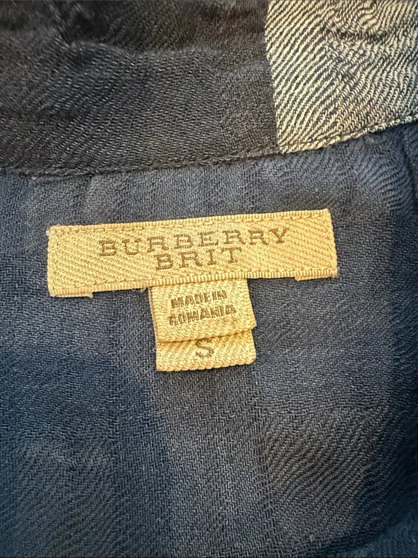 Burberry Women’s Blue Plaid Long Sleeve Button-Up Shirt Size Small - C47-038 - Image 2