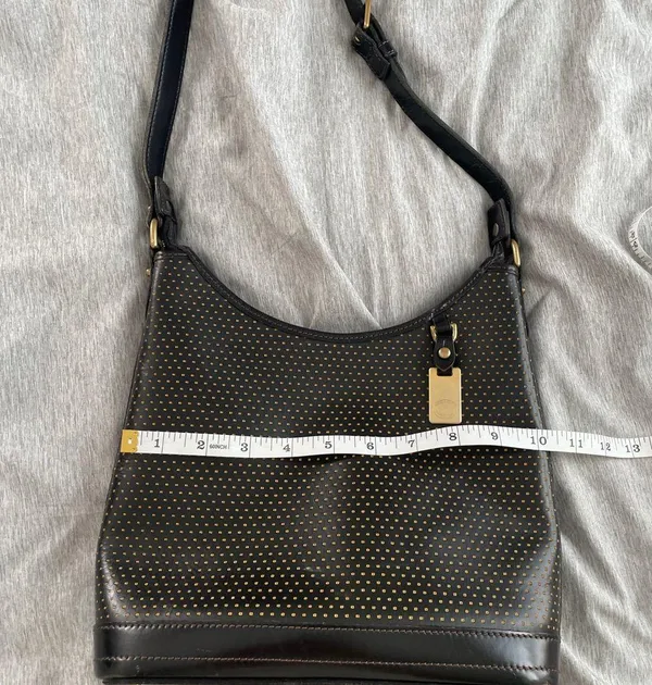 Dooney & Bourke Cabrio Cabriolet Black Perforated Leather Bag Vintage Made USA - Image 10