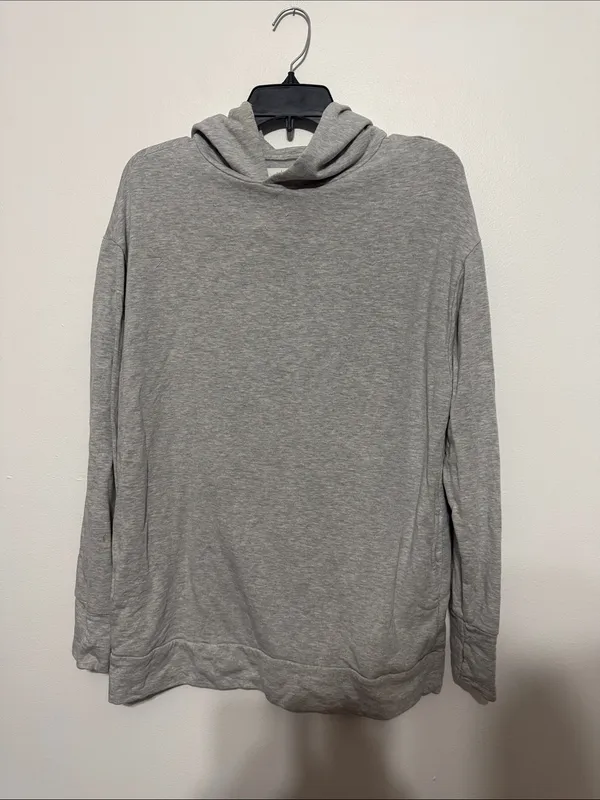 Aerie Light Gray Hooded Pullover Sweatshirt - Image 2