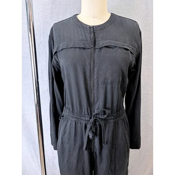 Athleta Summit Cargo Jumpsuit Black Long Sleeve Utility Women's Small‎ - Image 3