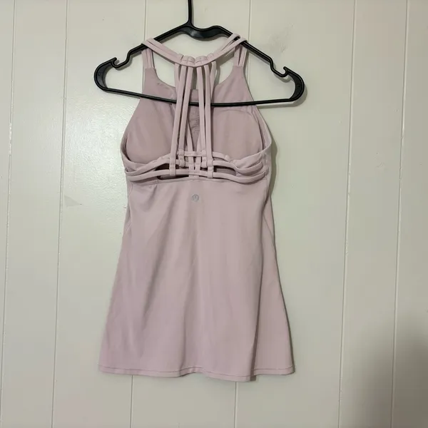 Lululemon Slide With Me Tank Light Support Porcelain Pink Size 4 - Image 4
