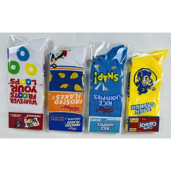 New Breakfast Cereal Crew Socks Women's Size 6-12 Novelty Funny Lot of 4 - Image 2