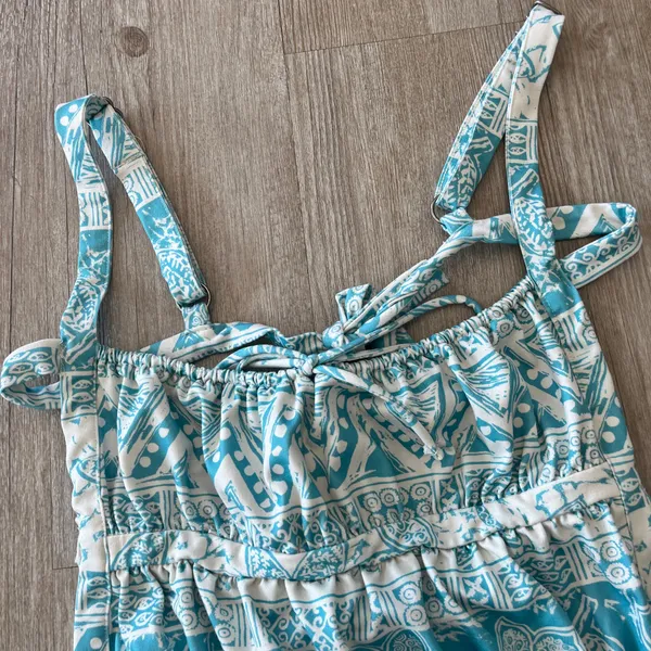 Womens Urban Outfitters Blue/White Printed Bodysuit - L - Image 2