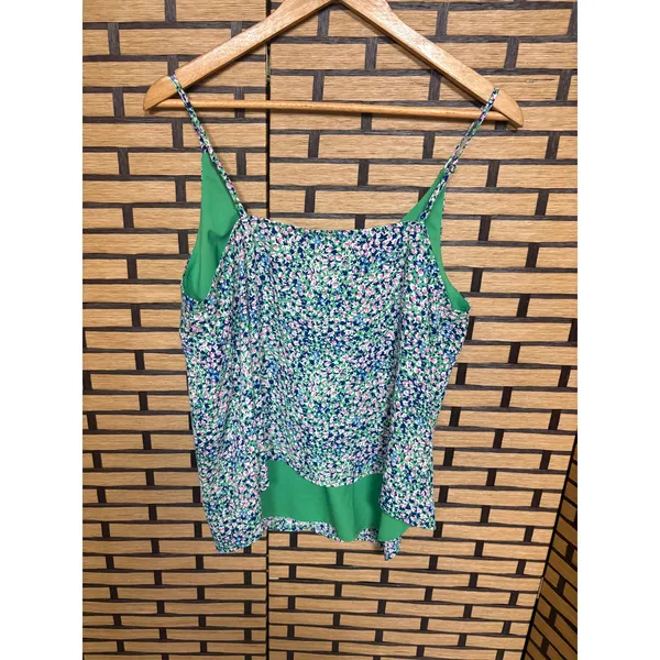 Banana Republic Blue Floral Cami‎ Size Large Petite - Image 2
