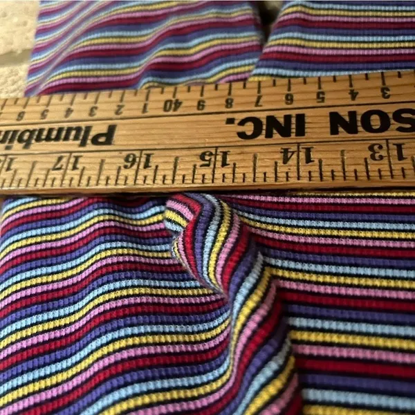 Juicy Couture Womens Midi Dress Multicolored Stripe Rib Knit Side Slit Small - Image 9