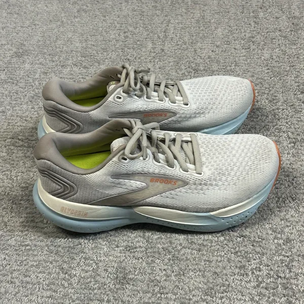 Brooks Glycerin 21 Womens 8.5 Beige Blue Walking Running Shoes Sneakers - Image 6