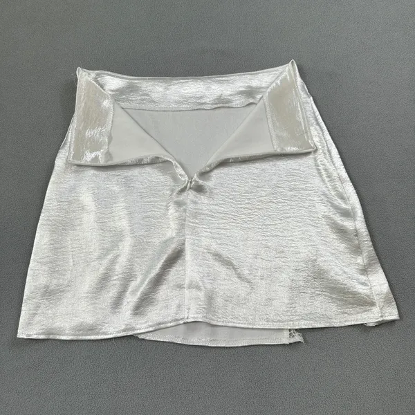 Lyaner Mini Skirt M White Lace Trim Detail‎ Back Zipper Party Cocktail Club Cute - Image 6