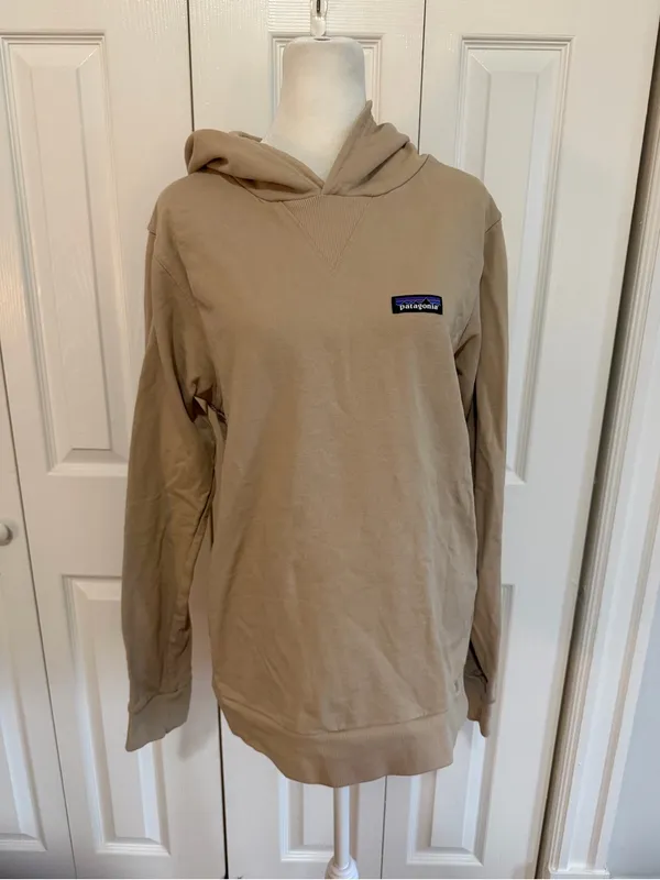 Patagonia Regenerative Organic Certified™ Cotton Hoody Sweatshirt Tan Size Small - Image 2