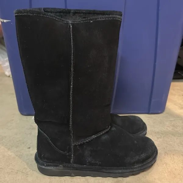BearPaw Black Emma Tall wool lined boots size 7 B72‎ - Image 5
