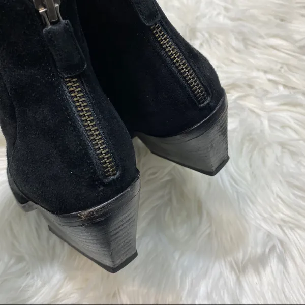 Eileen Fisher Peter Black Suede Ankle Boots Booties size 6.5 - Image 7