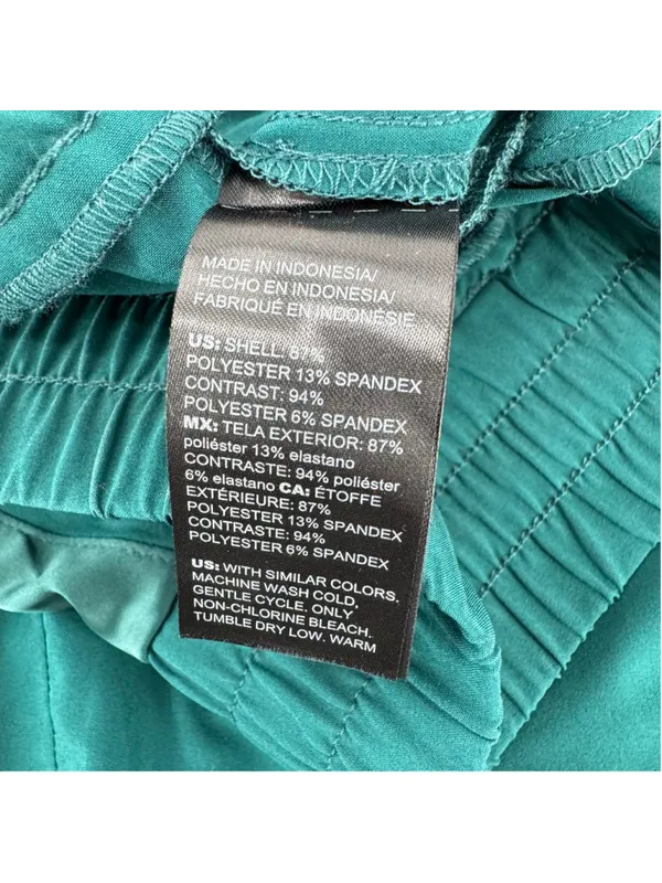 Chico’s Zenergy Green Joggers Satin Side Stripe Parachute Track Pants Size 1.5/M - Image 5