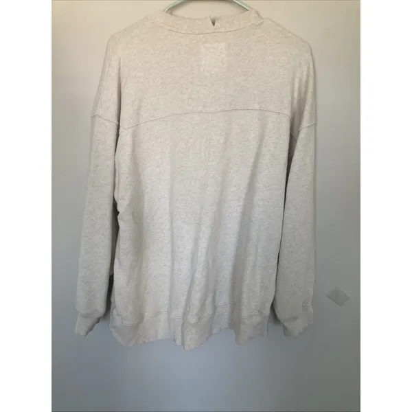Aerie Women’s Nude Cream Oversized Crewneck Sweatshirt Long Sleeve Size Small - Image 10